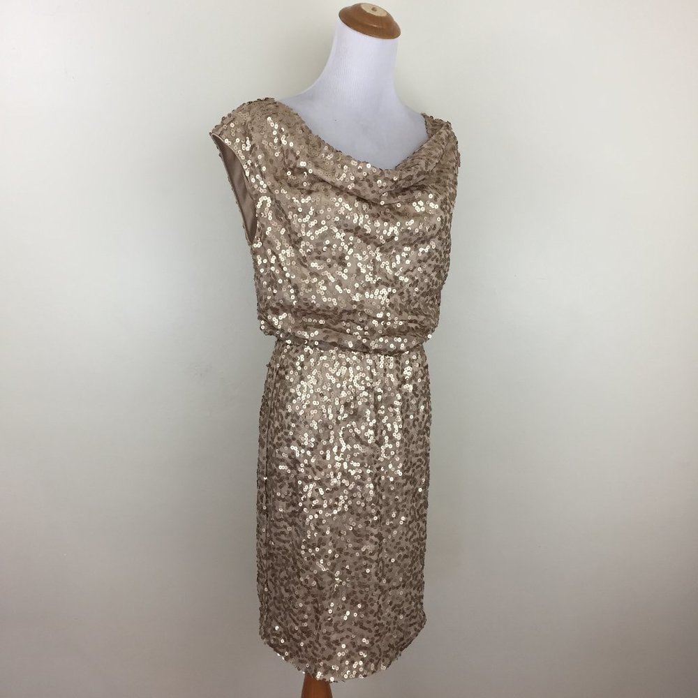 Eliza J Gold Sequin Cocktail Dress